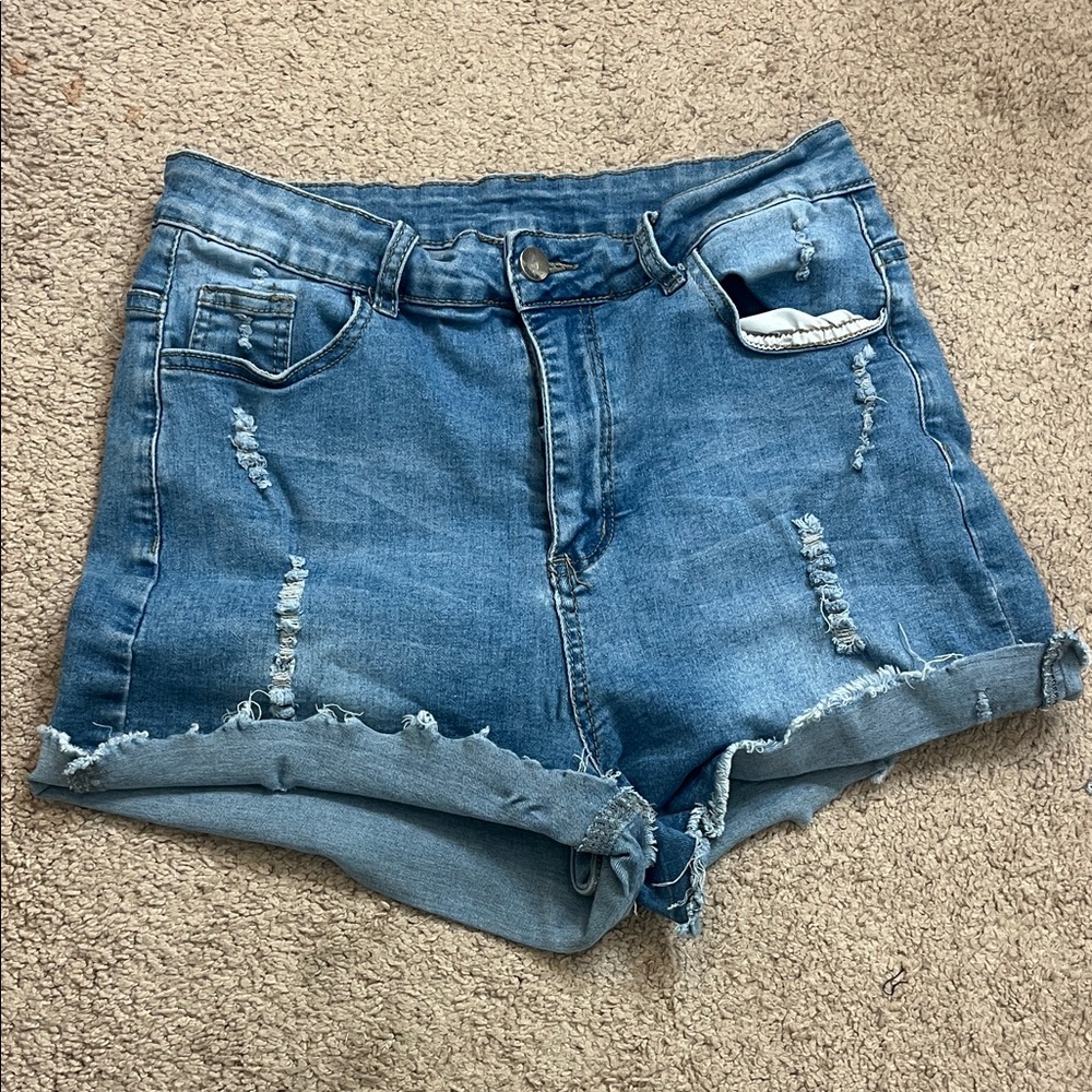 Denim Distressed Women Shorts